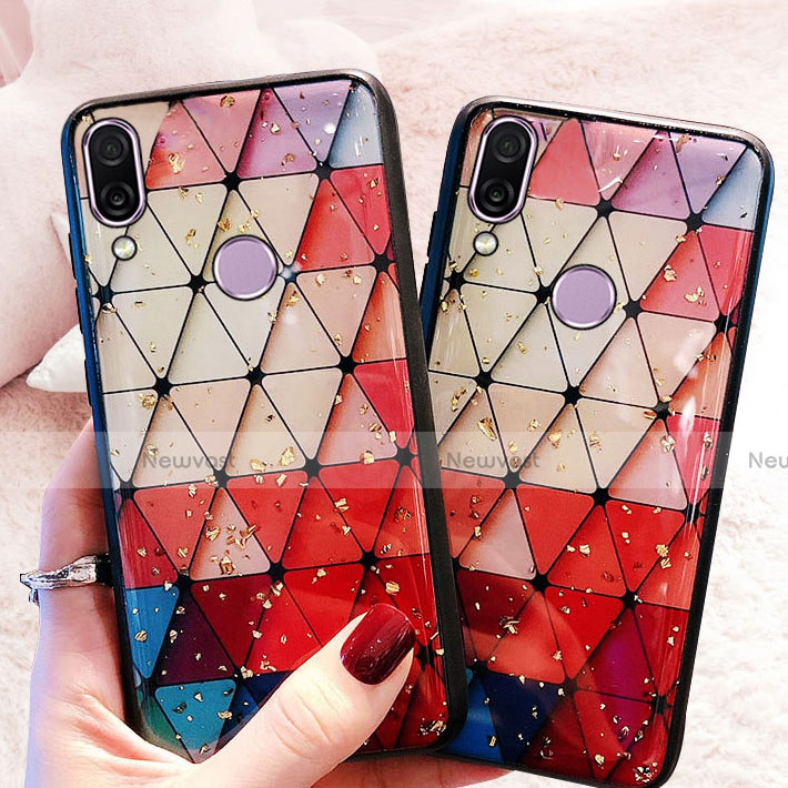 Silicone Frame Fashionable Pattern Mirror Case for Huawei P20 Lite Colorful