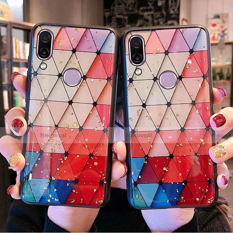 Silicone Frame Fashionable Pattern Mirror Case for Huawei P20 Lite Colorful