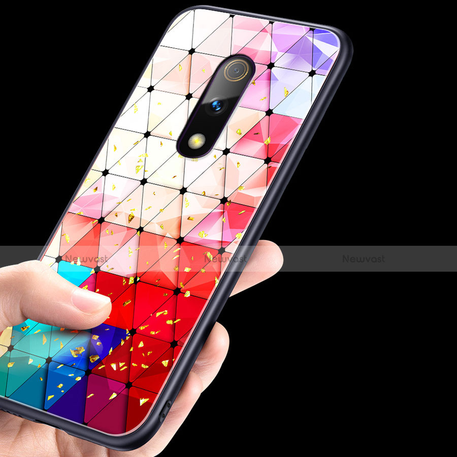 Silicone Frame Fashionable Pattern Mirror Case for Realme X Colorful