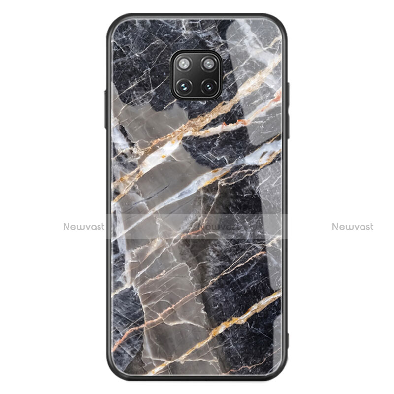 Silicone Frame Fashionable Pattern Mirror Case K01 for Huawei Mate 20 Pro Black