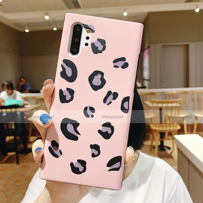 Silicone Frame Fashionable Pattern Mirror Case P01 for Samsung Galaxy Note 10 5G Pink