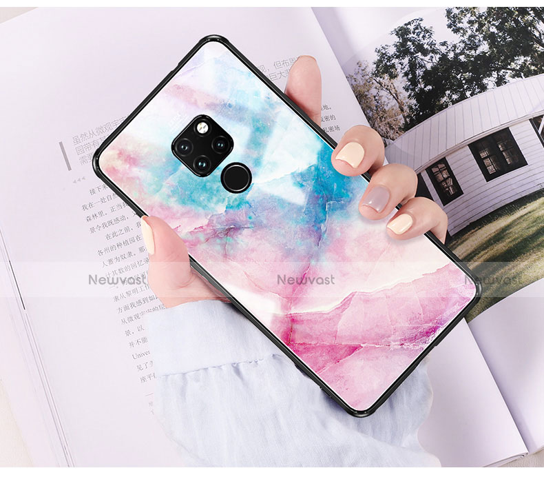 Silicone Frame Fashionable Pattern Mirror Case S01 for Huawei Mate 20 Mixed