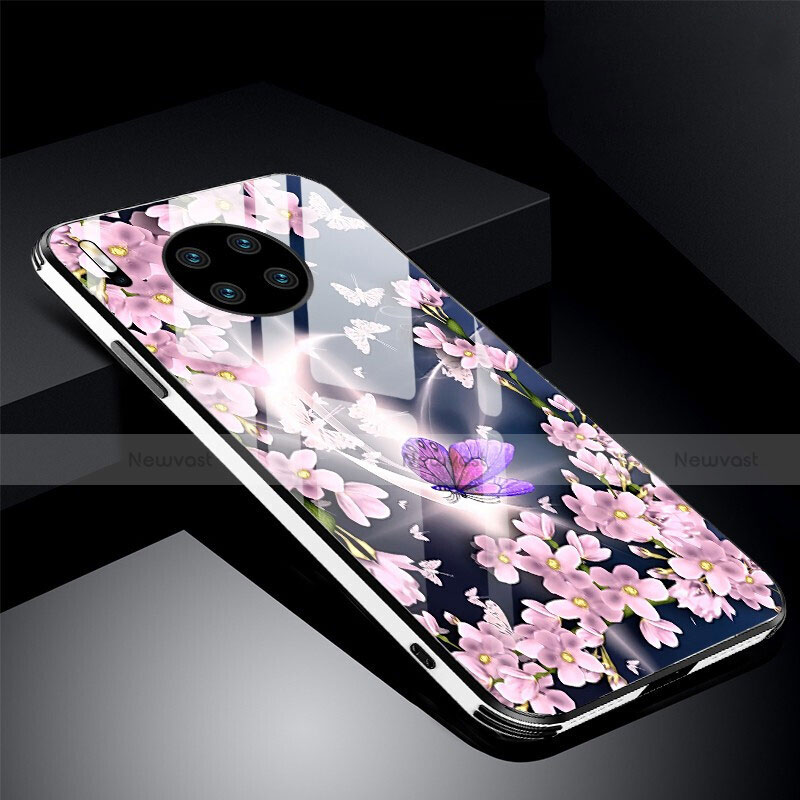 Silicone Frame Flowers Mirror Case Cover C01 for Huawei Mate 30 5G