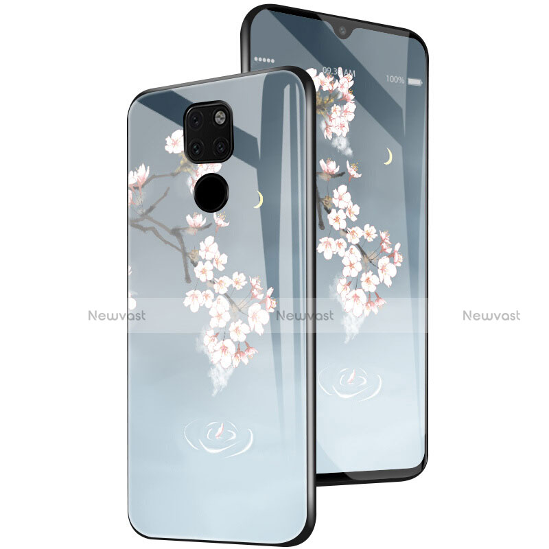 Silicone Frame Flowers Mirror Case Cover for Huawei Mate 20