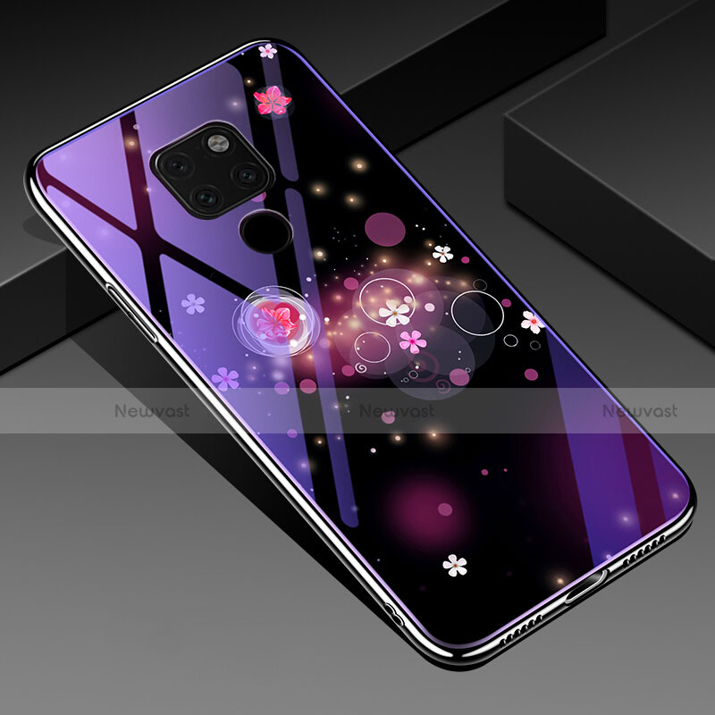 Silicone Frame Flowers Mirror Case Cover for Huawei Mate 20 X 5G