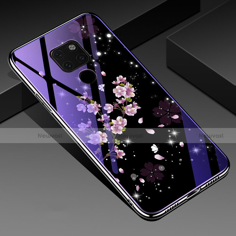 Silicone Frame Flowers Mirror Case Cover for Huawei Mate 20 X 5G