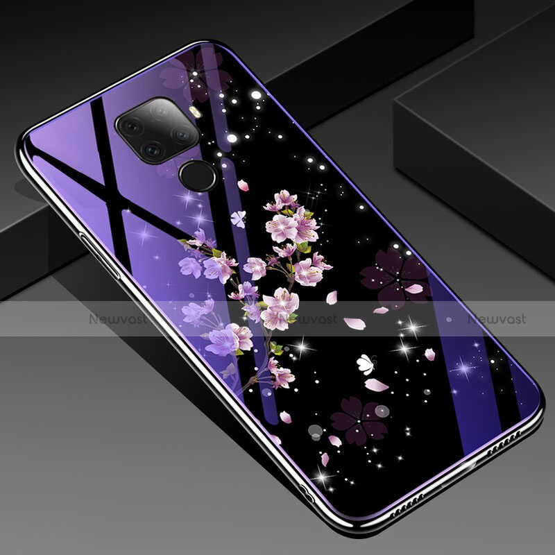 Silicone Frame Flowers Mirror Case Cover for Huawei Mate 30 Lite