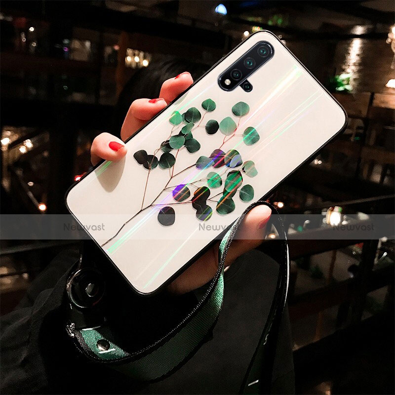 Silicone Frame Flowers Mirror Case Cover for Huawei Nova 5 Pro