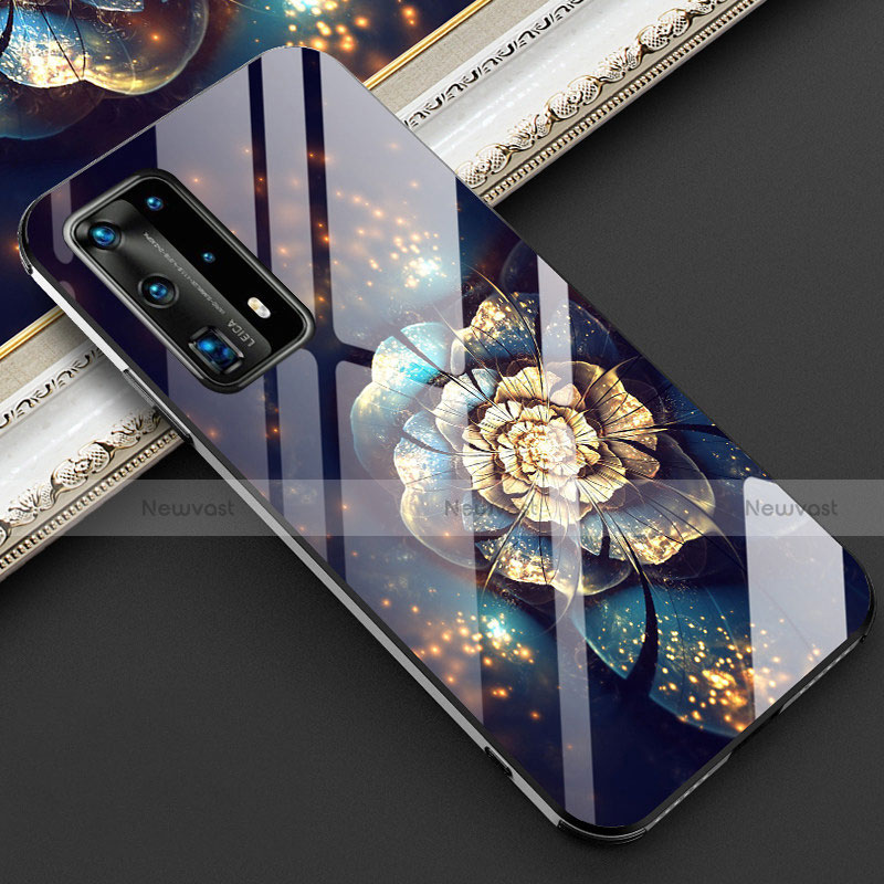 Silicone Frame Flowers Mirror Case Cover for Huawei P40 Pro+ Plus