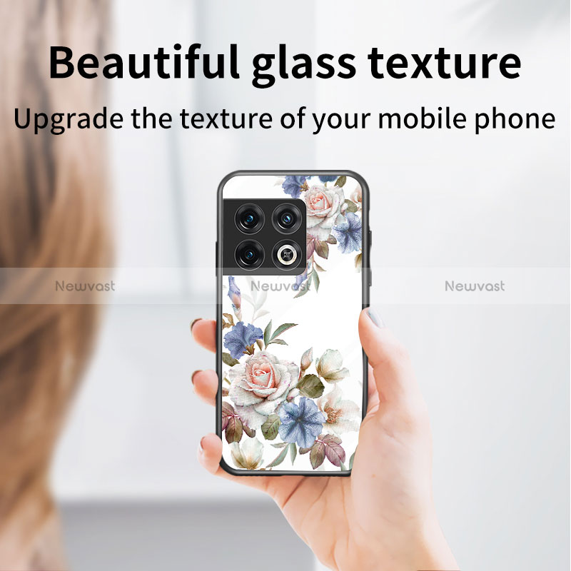 Silicone Frame Flowers Mirror Case Cover for OnePlus 10 Pro 5G