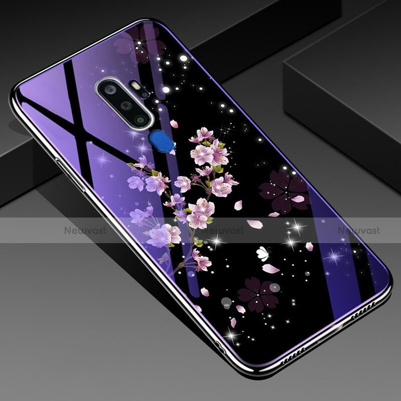 Silicone Frame Flowers Mirror Case Cover for Oppo A11X