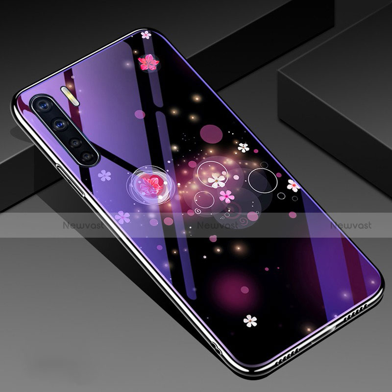 Silicone Frame Flowers Mirror Case Cover for Oppo A91