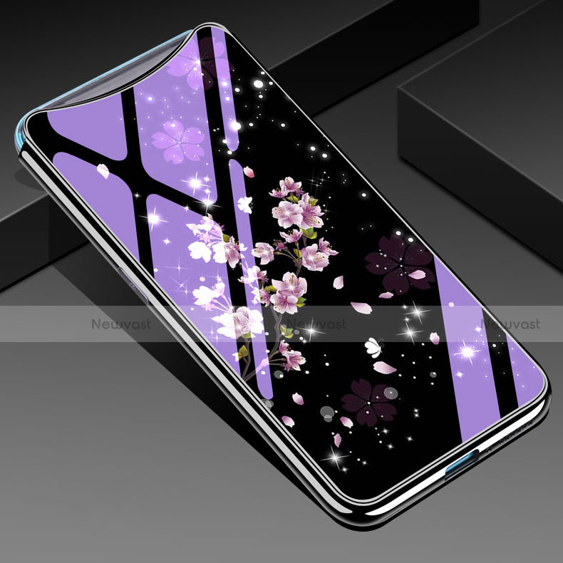 Silicone Frame Flowers Mirror Case Cover for Oppo Find X