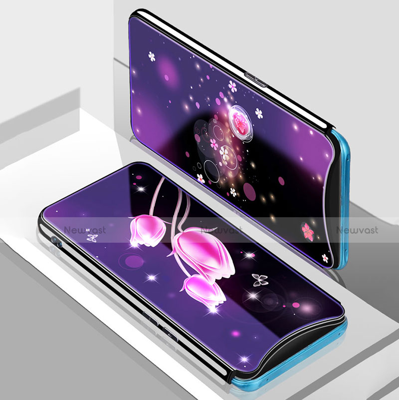 Silicone Frame Flowers Mirror Case Cover for Oppo Find X