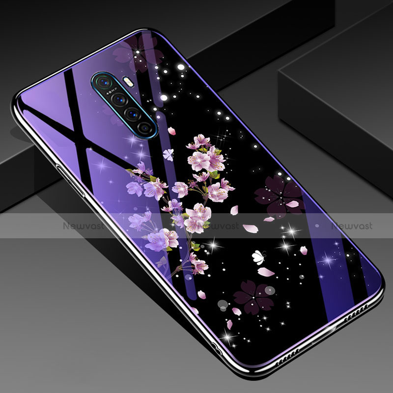 Silicone Frame Flowers Mirror Case Cover for Oppo Reno Ace