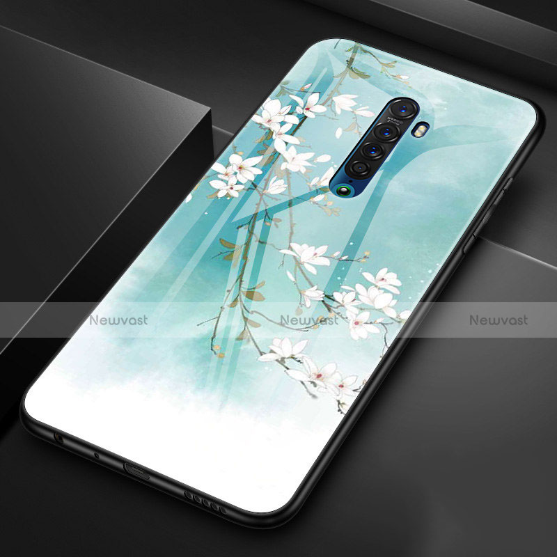 Silicone Frame Flowers Mirror Case Cover for Oppo Reno2