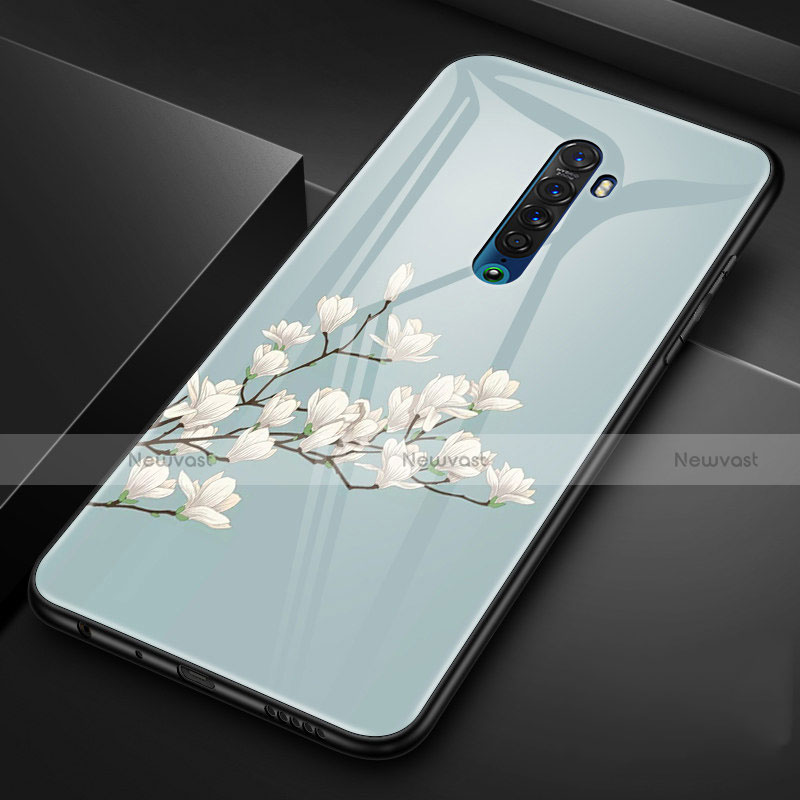 Silicone Frame Flowers Mirror Case Cover for Oppo Reno2