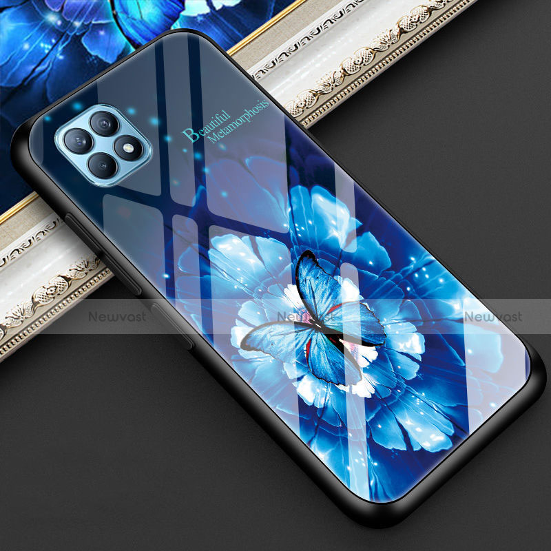 Silicone Frame Flowers Mirror Case Cover for Oppo Reno4 SE 5G