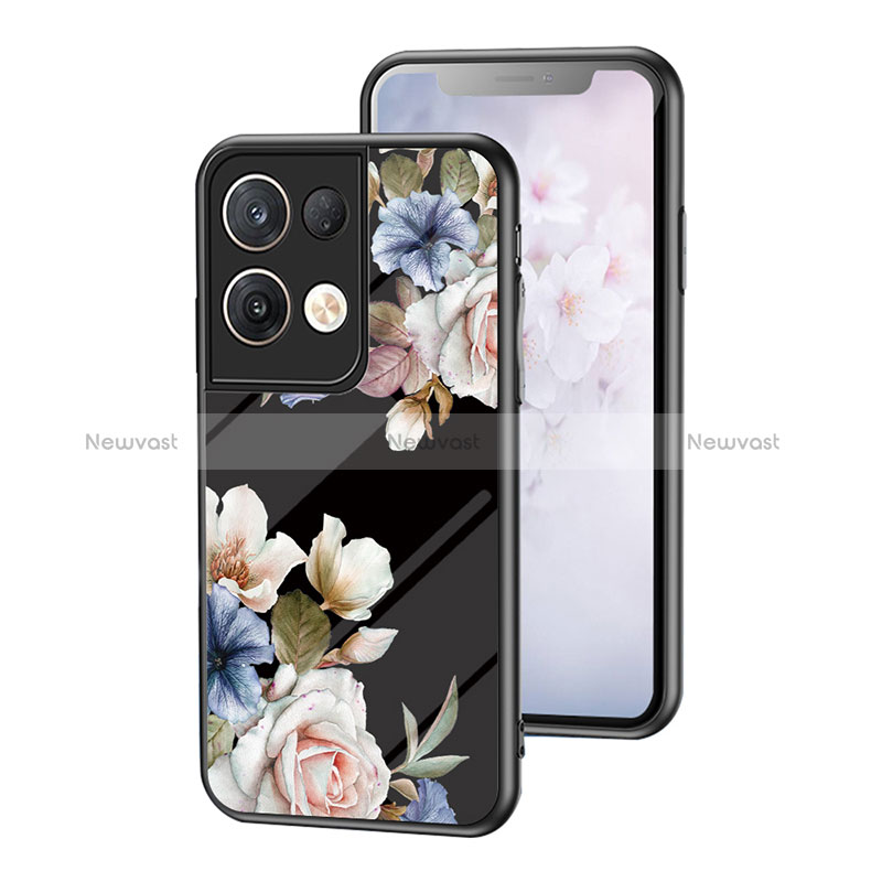 Silicone Frame Flowers Mirror Case Cover for Oppo Reno8 Pro 5G