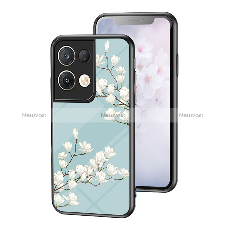 Silicone Frame Flowers Mirror Case Cover for Oppo Reno8 Pro 5G