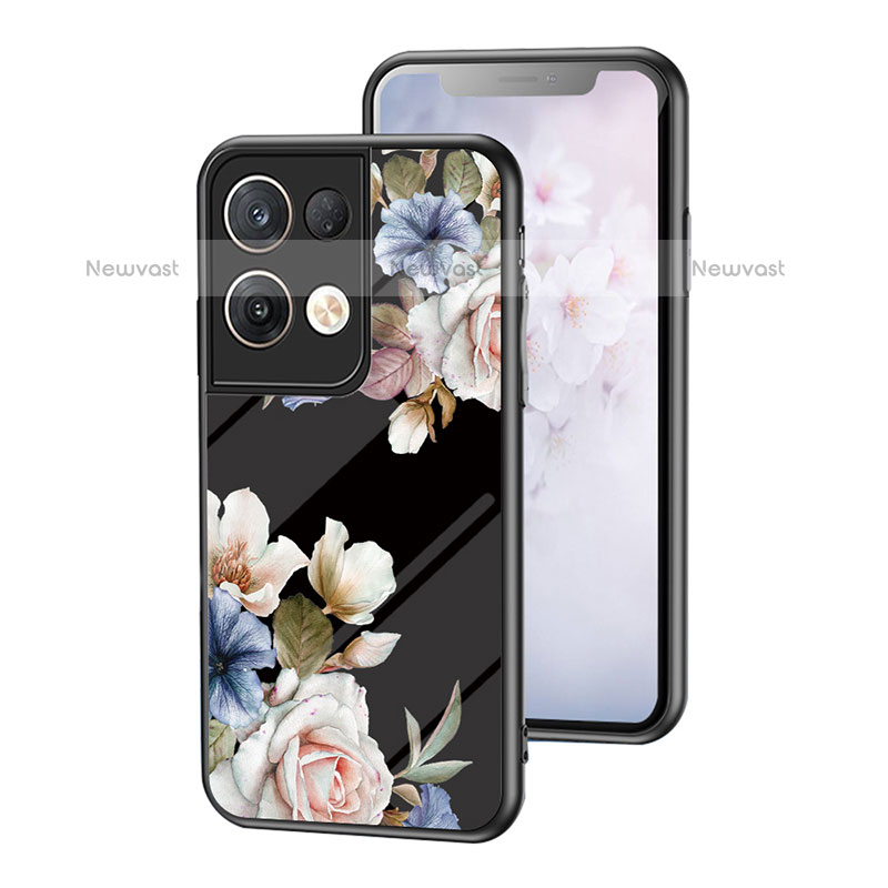 Silicone Frame Flowers Mirror Case Cover for Oppo Reno9 Pro+ Plus 5G