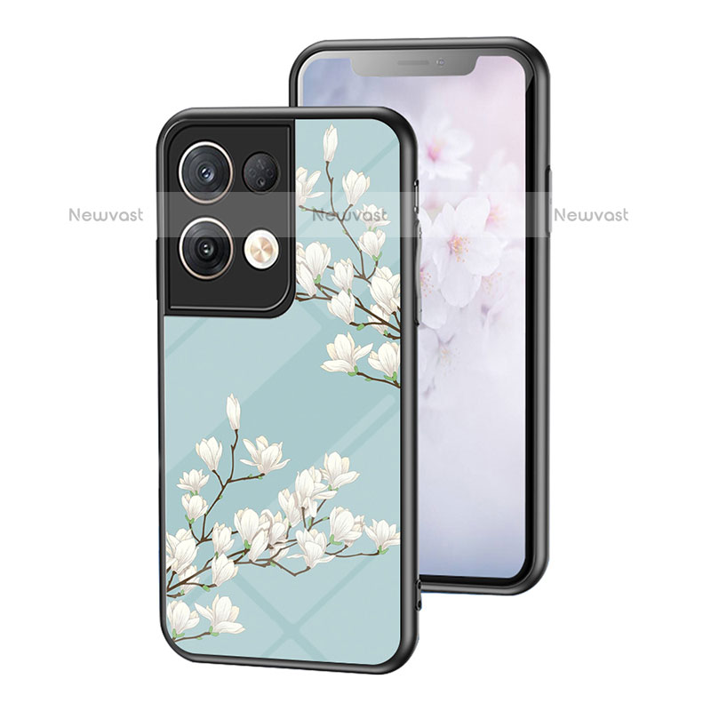 Silicone Frame Flowers Mirror Case Cover for Oppo Reno9 Pro+ Plus 5G