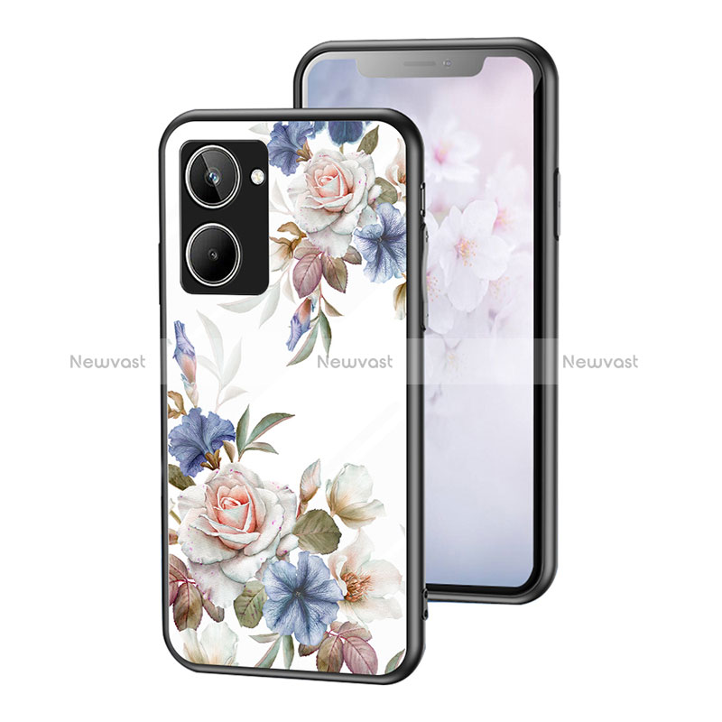 Silicone Frame Flowers Mirror Case Cover for Realme 10 4G