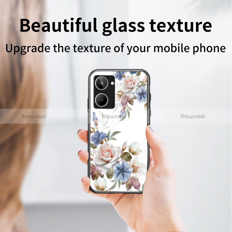 Silicone Frame Flowers Mirror Case Cover for Realme 10 4G