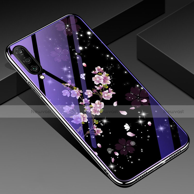 Silicone Frame Flowers Mirror Case Cover for Samsung Galaxy A70