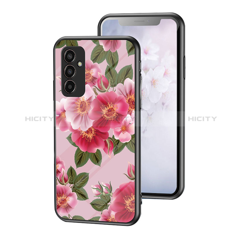 Silicone Frame Flowers Mirror Case Cover for Samsung Galaxy M13 4G