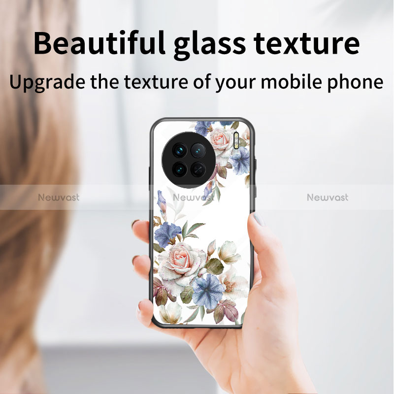 Silicone Frame Flowers Mirror Case Cover for Vivo X90 5G