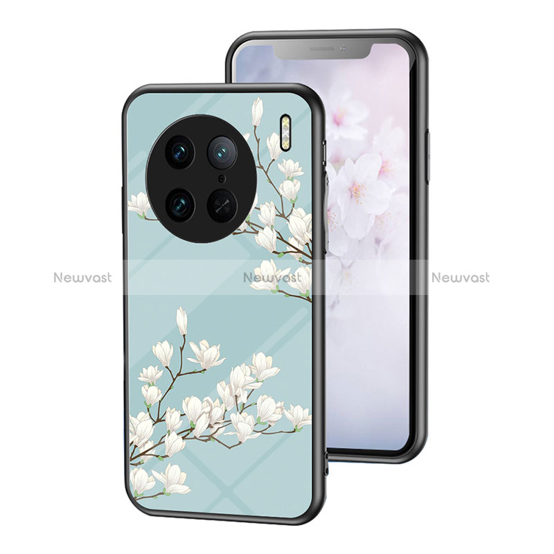 Silicone Frame Flowers Mirror Case Cover for Vivo X90 Pro 5G