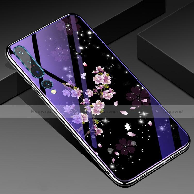 Silicone Frame Flowers Mirror Case Cover for Xiaomi Mi 10 Pro