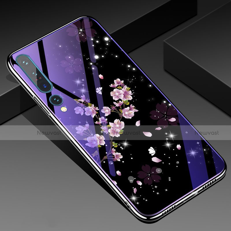 Silicone Frame Flowers Mirror Case Cover for Xiaomi Mi 10 Pro Mixed