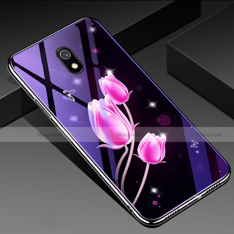 Silicone Frame Flowers Mirror Case Cover for Xiaomi Redmi 8A
