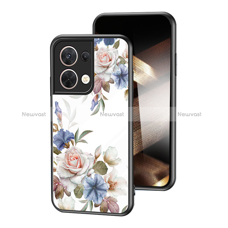 Silicone Frame Flowers Mirror Case Cover for Xiaomi Redmi Note 13 5G