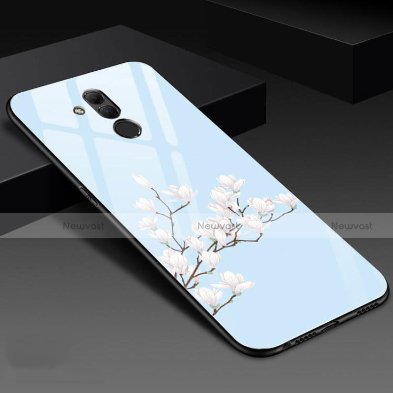 Silicone Frame Flowers Mirror Case Cover H02 for Huawei Mate 20 Lite