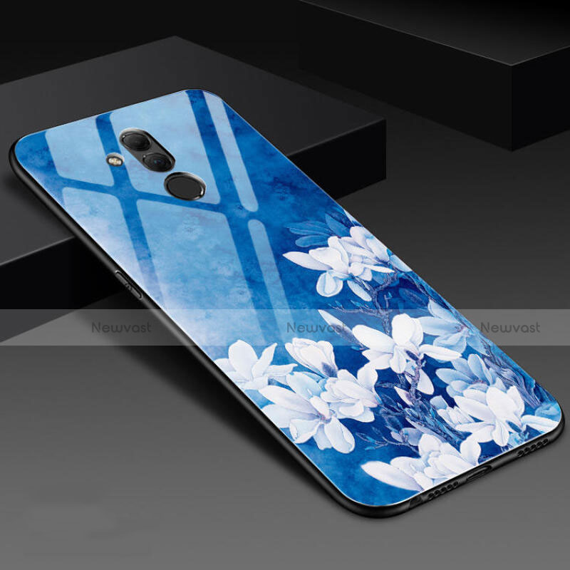 Silicone Frame Flowers Mirror Case Cover H02 for Huawei Mate 20 Lite