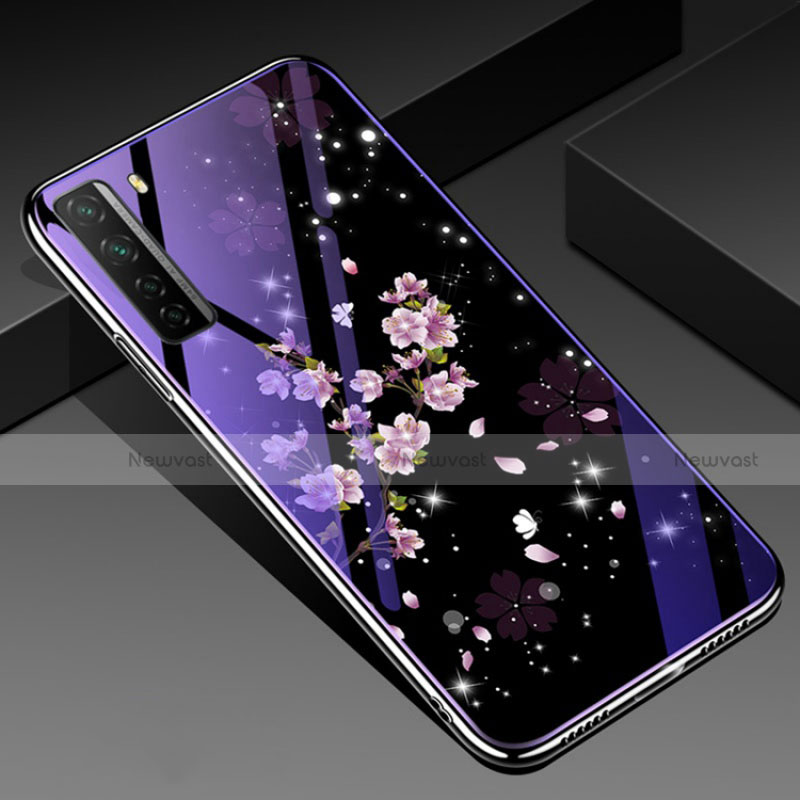 Silicone Frame Flowers Mirror Case Cover K01 for Huawei P40 Lite 5G