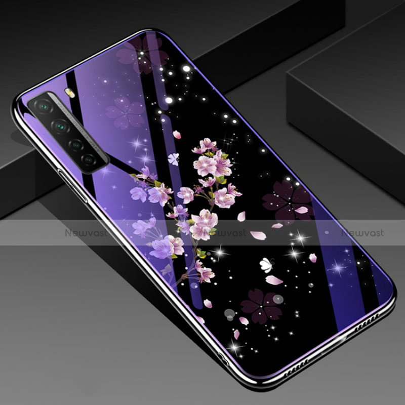 Silicone Frame Flowers Mirror Case Cover K01 for Huawei P40 Lite 5G Mixed