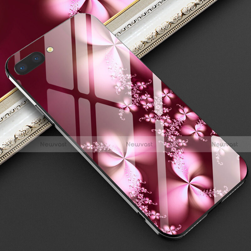 Silicone Frame Flowers Mirror Case Cover M03 for Oppo RX17 Neo
