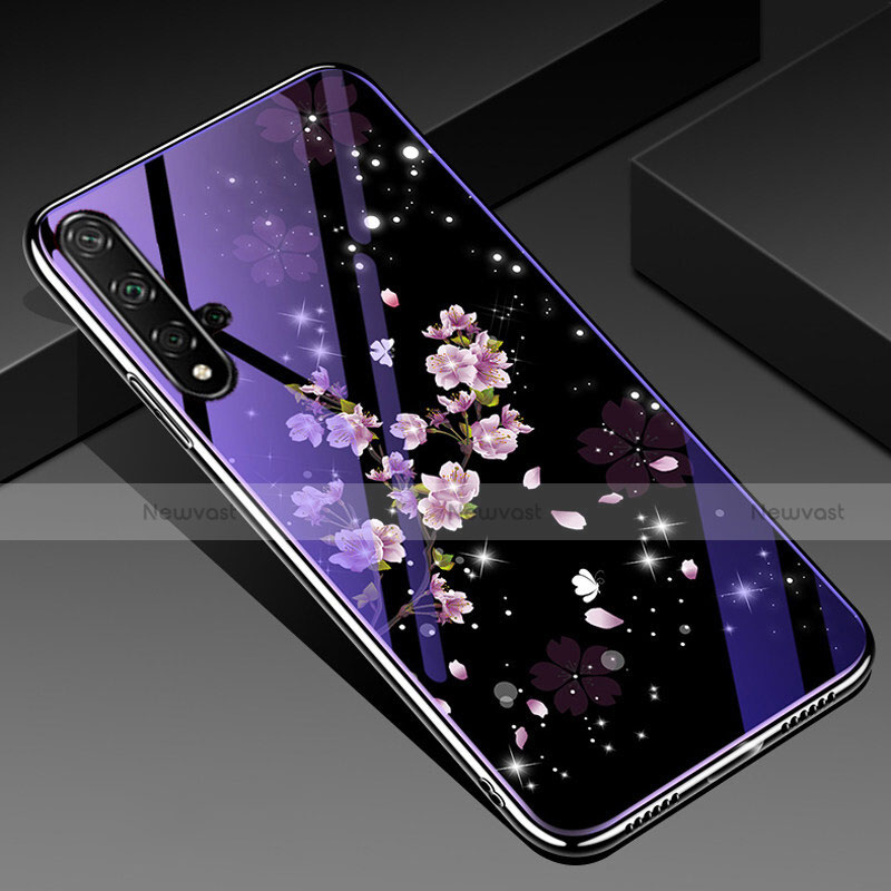 Silicone Frame Flowers Mirror Case Cover S01 for Huawei Honor 20 Mixed