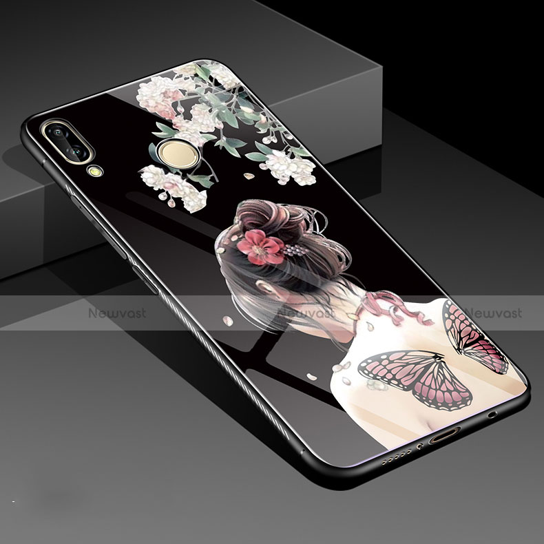 Silicone Frame Flowers Mirror Case Cover S01 for Huawei Nova 3e