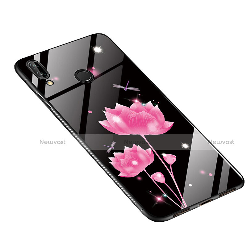 Silicone Frame Flowers Mirror Case Cover S01 for Huawei Nova 3e Mixed