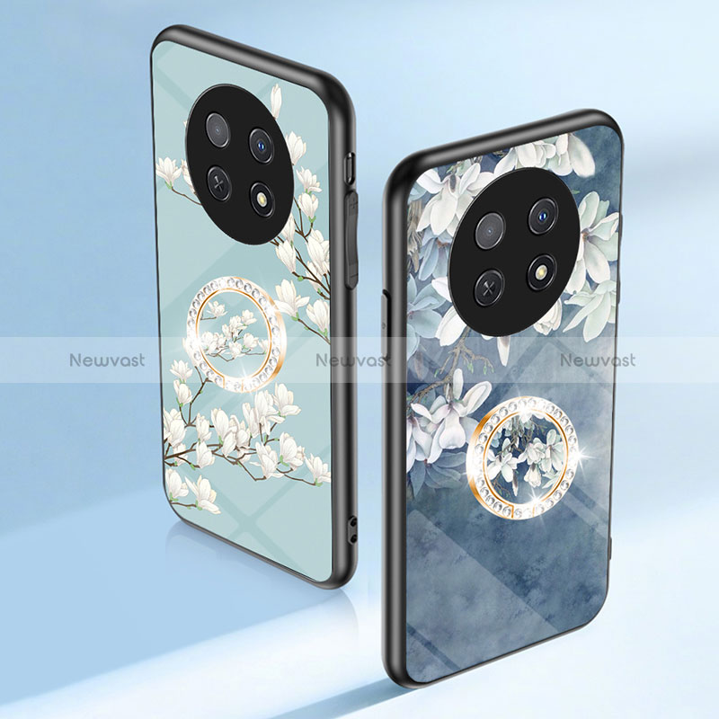 Silicone Frame Flowers Mirror Case Cover S01 for Huawei Nova Y91