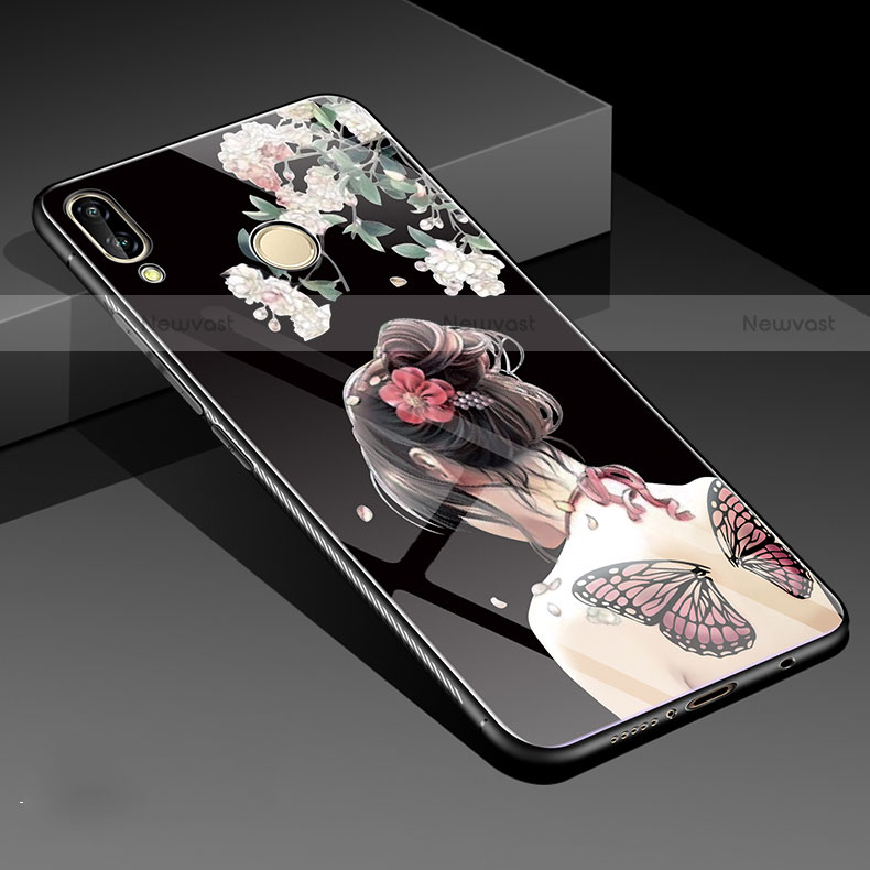 Silicone Frame Flowers Mirror Case Cover S01 for Huawei P20 Lite