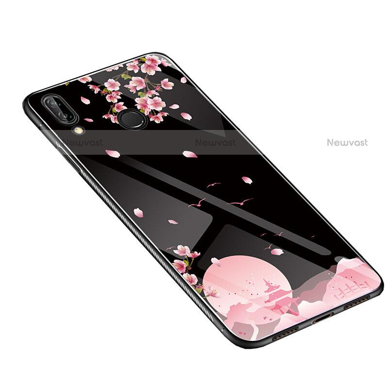 Silicone Frame Flowers Mirror Case Cover S01 for Huawei P20 Lite