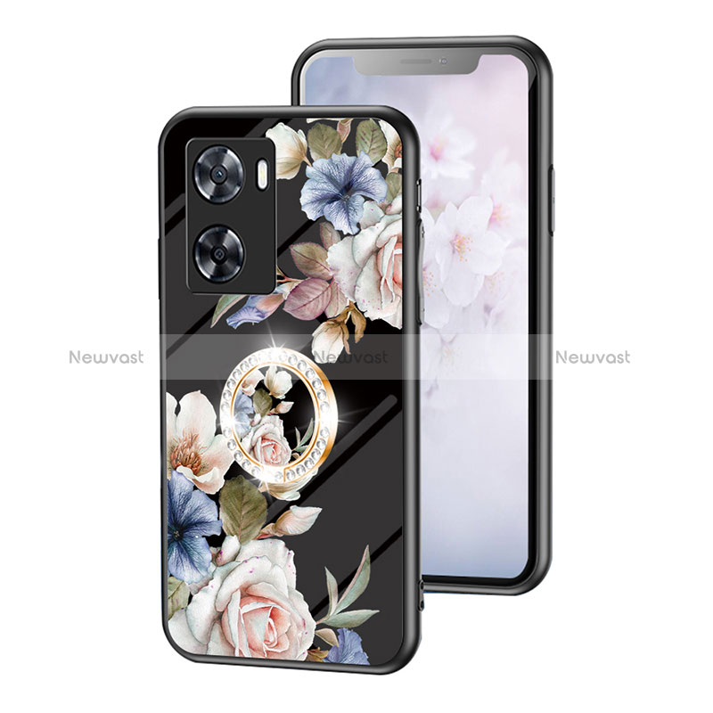 Silicone Frame Flowers Mirror Case Cover S01 for Oppo A57 4G