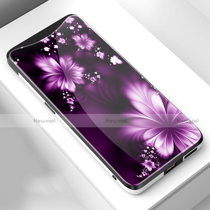 Silicone Frame Flowers Mirror Case Cover S01 for Oppo Find X Super Flash Edition