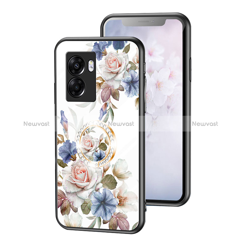 Silicone Frame Flowers Mirror Case Cover S01 for Realme V23 5G